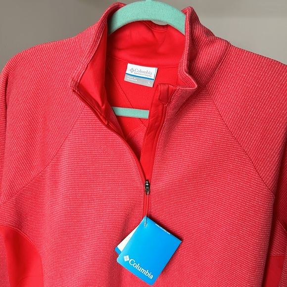 NWT Columbia Pullover Colorblock Pink 1/2 Zip Light Weight Size L - Picture 2 of 7